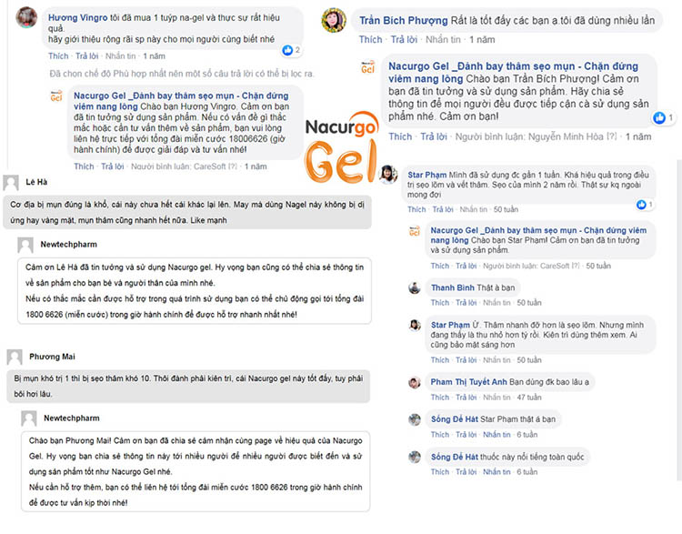 đánh giá khách hàng sản phẩm Nacurgo Gel