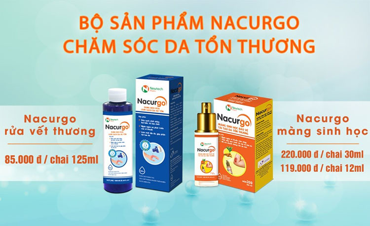 Bộ đôi sản phẩm Nacurgo chăm sóc da tổn thương