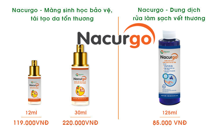 Bộ đôi sản phẩm Nacurgo giúp hỗ trợ trong điều trị vết bỏng nặng ở mặt