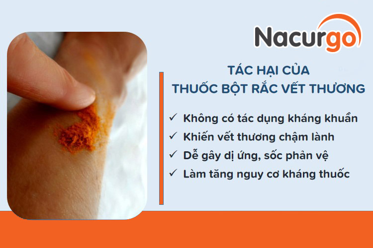 Rắc thuốc đỏ vào vết trầy có thể gây nguy hại hơn