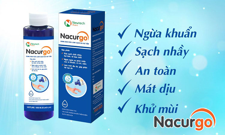 Dung dịch Nacurgo rửa sạch da hư tổn