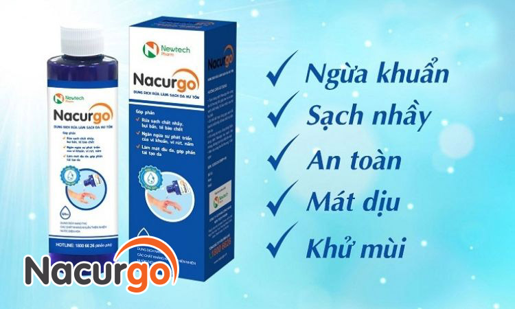 Hình ảnh Nacurgo rửa sạch da hư tổn